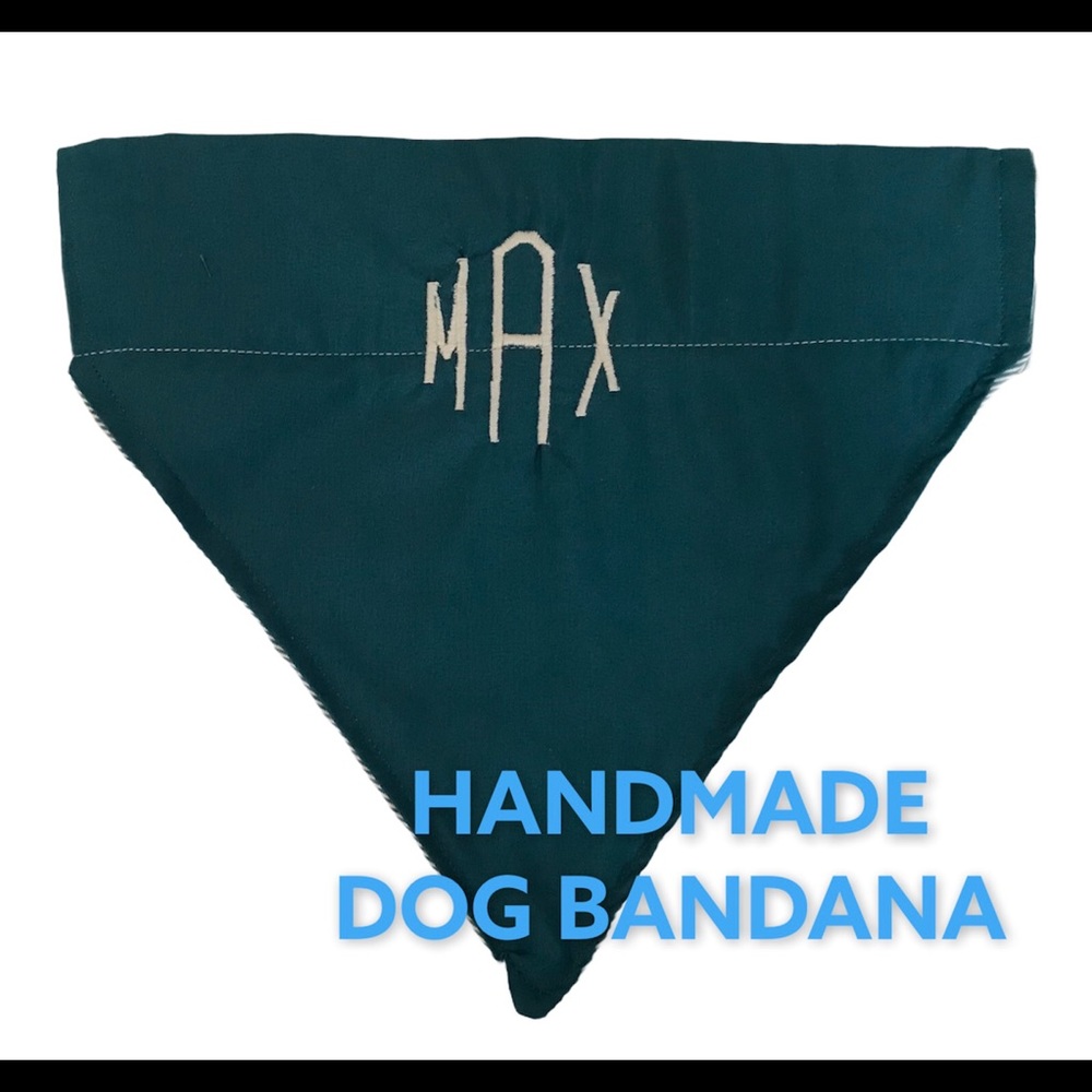 DOG BANDANA PERSONALIZED MAX EMBROIDERED TEAL